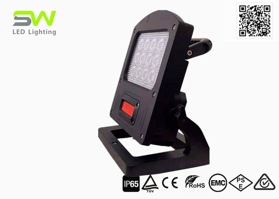 60W 5000 Lm Battery Powered Portable LED Flood Lights Magnetic Red Flashing